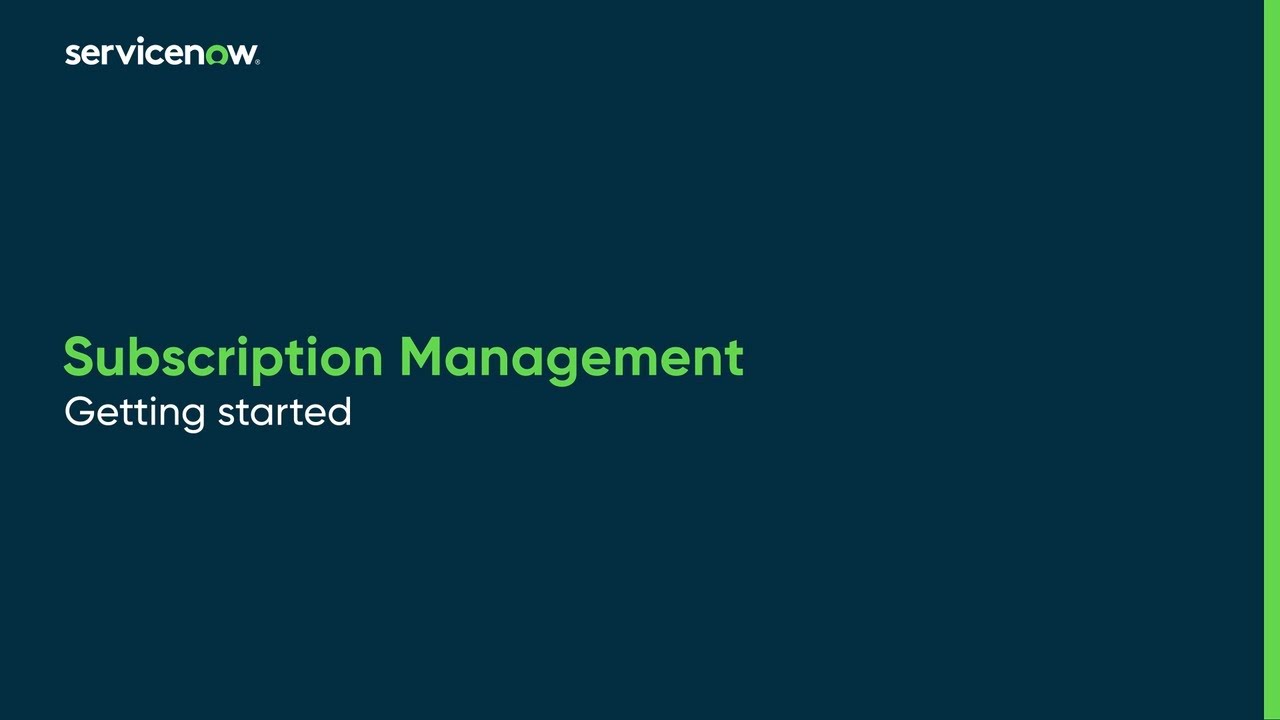 Subscription Management | Getting started