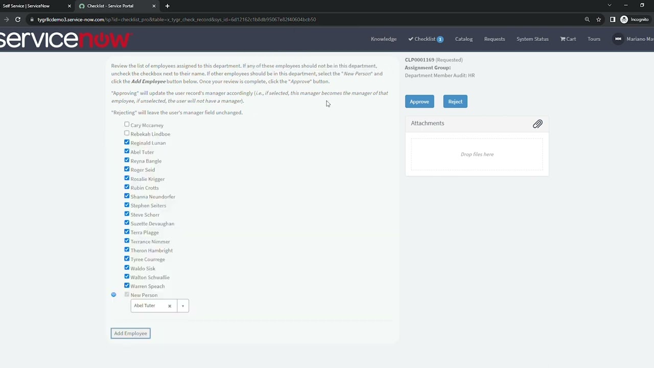 Department Member Management with Checklist Pro