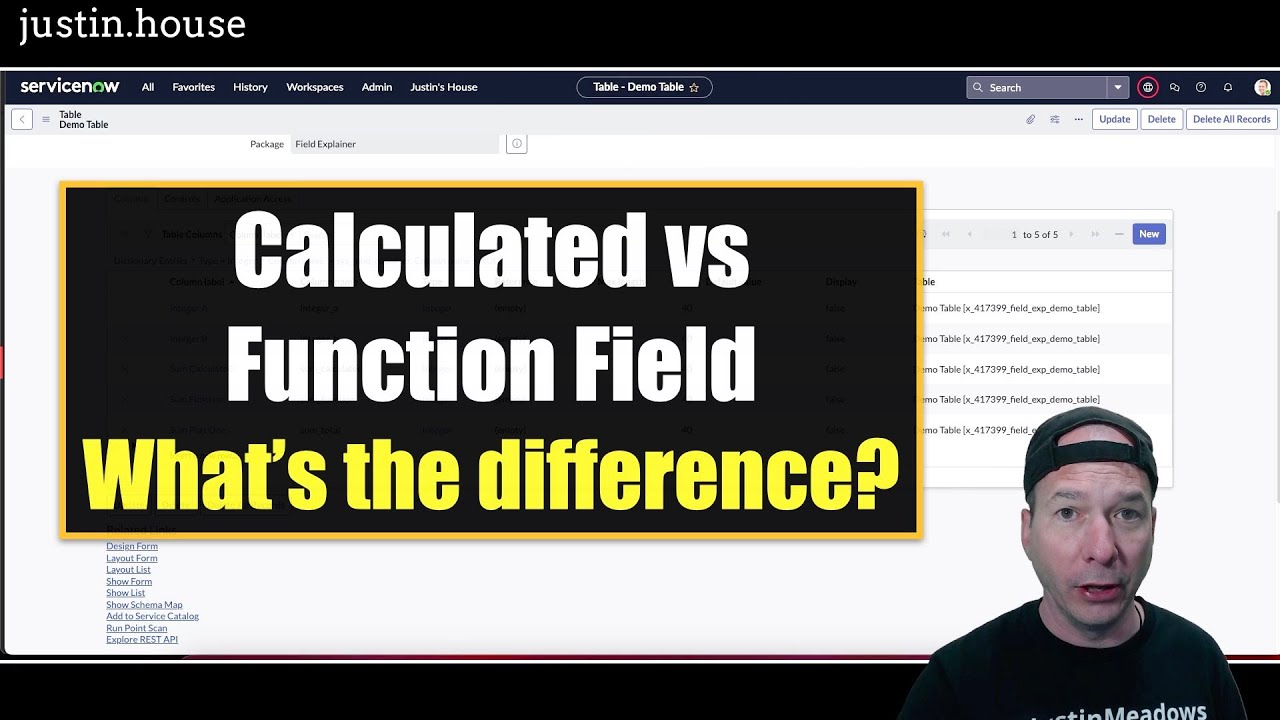 Calculated vs Function Field in ServiceNow