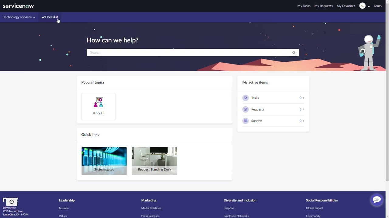 Accessing Checklist Pro from Employee Center