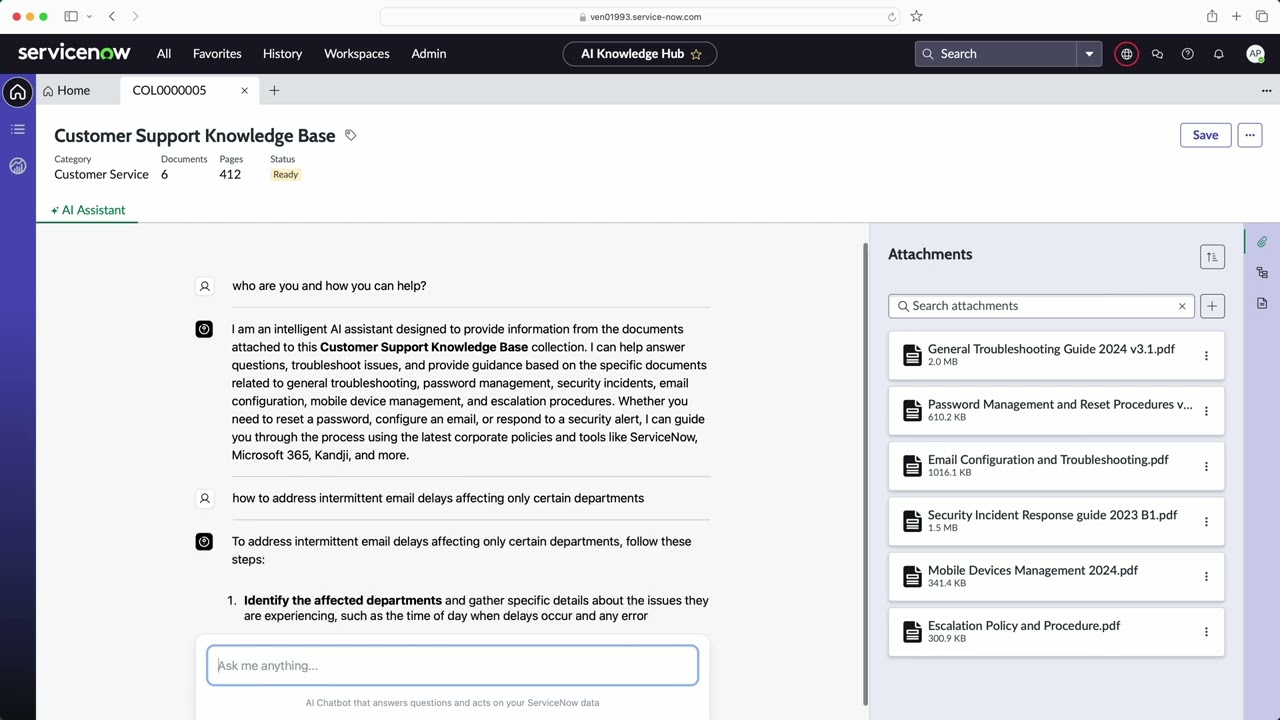 Chat with your corporate knowledge in ServiceNow