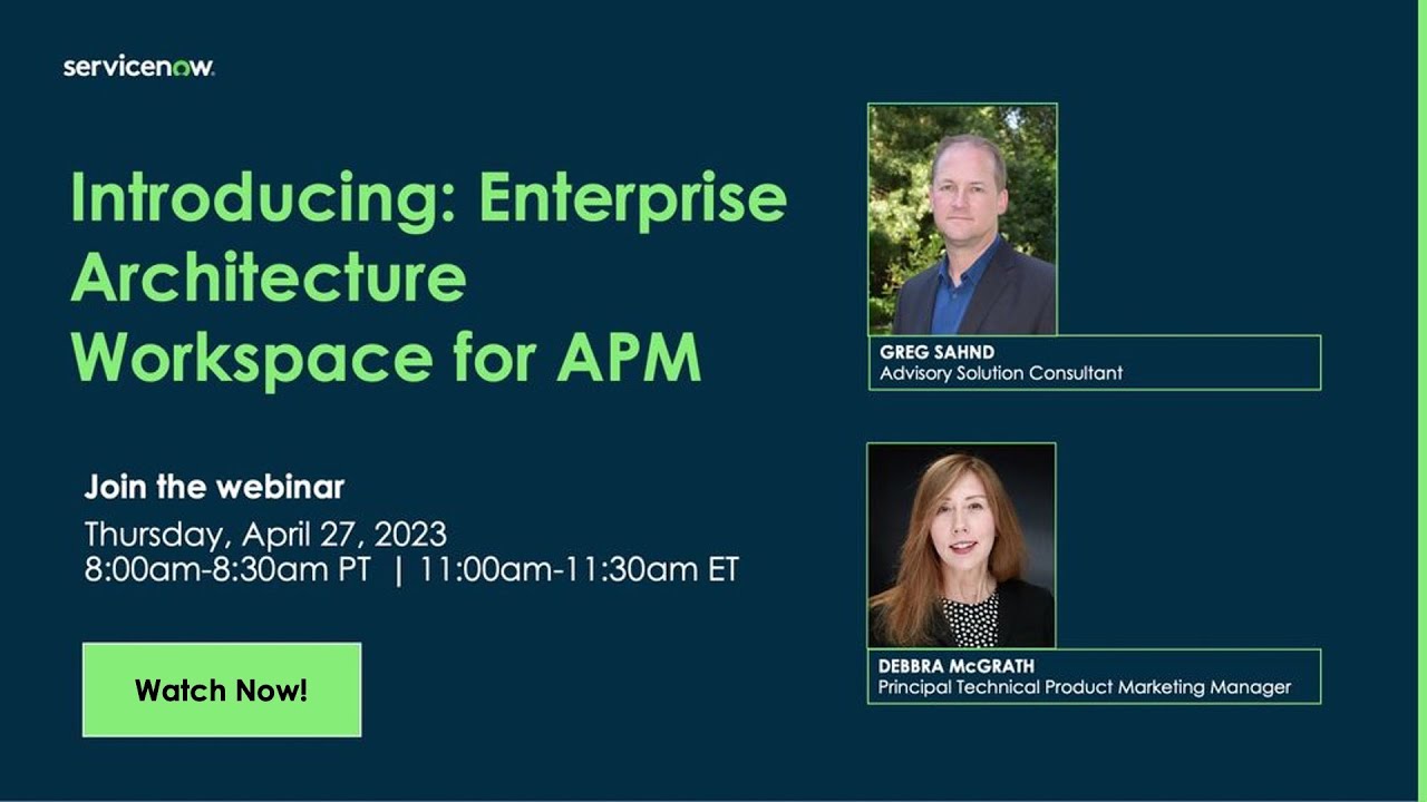 Last Thursday's with SPM: Introducing: Enterprise Architecture Workspace for APM