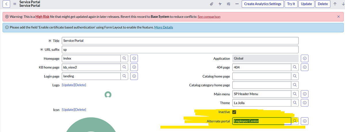 ServiceNow XANADU Release Update/Feature 15