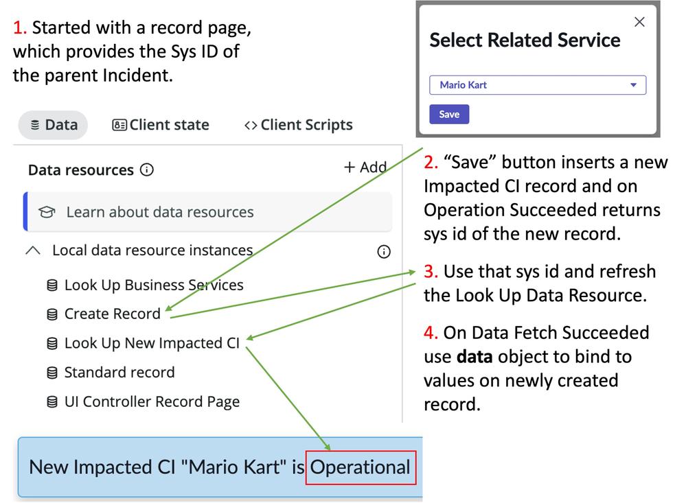 How to create a record (and immediately retrieve it) in UIB
