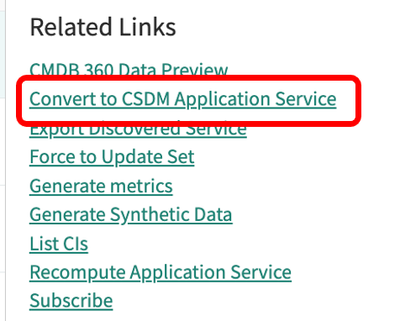 Converting an Application Service from Top Down to a CSDM Application Service