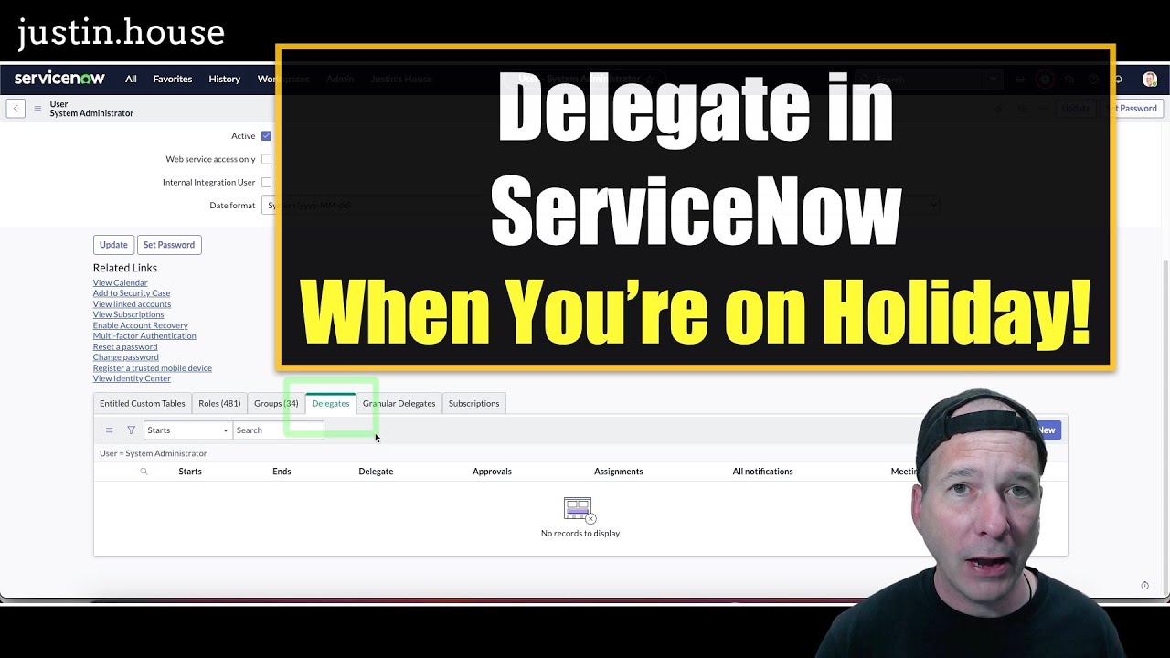 Delegate in ServiceNow When You're on Holiday