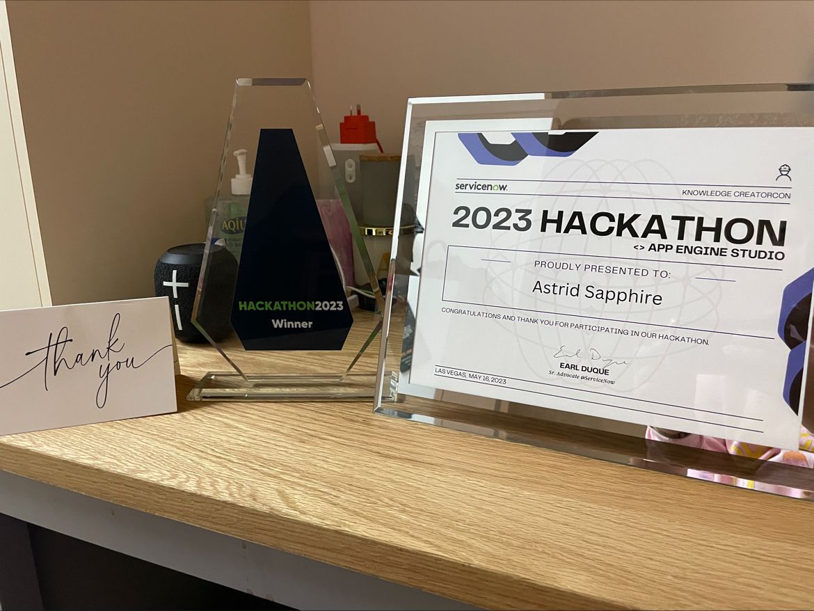 Astrid Sapphire on LinkedIn: #hackathon #know23 #servicenow #stateandlocal | 15 comments