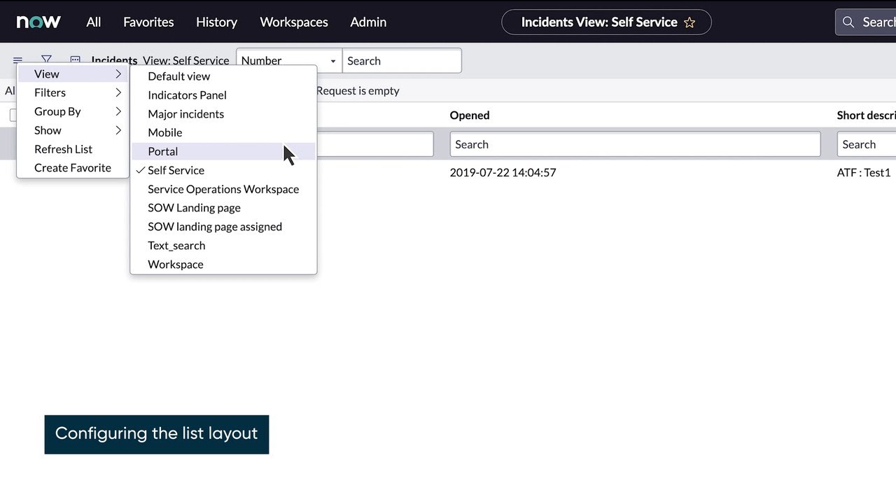 How to configure a list layout