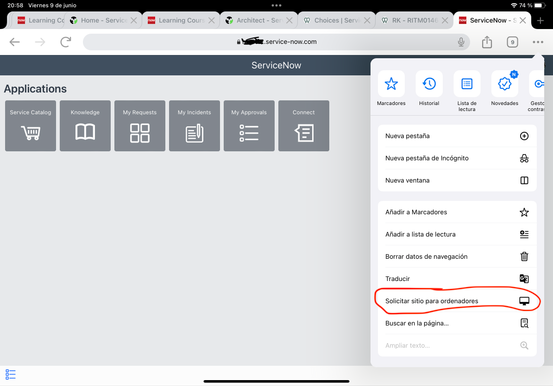 Como acceder a la UI "normal" o "backend" desde un dispositivo movil