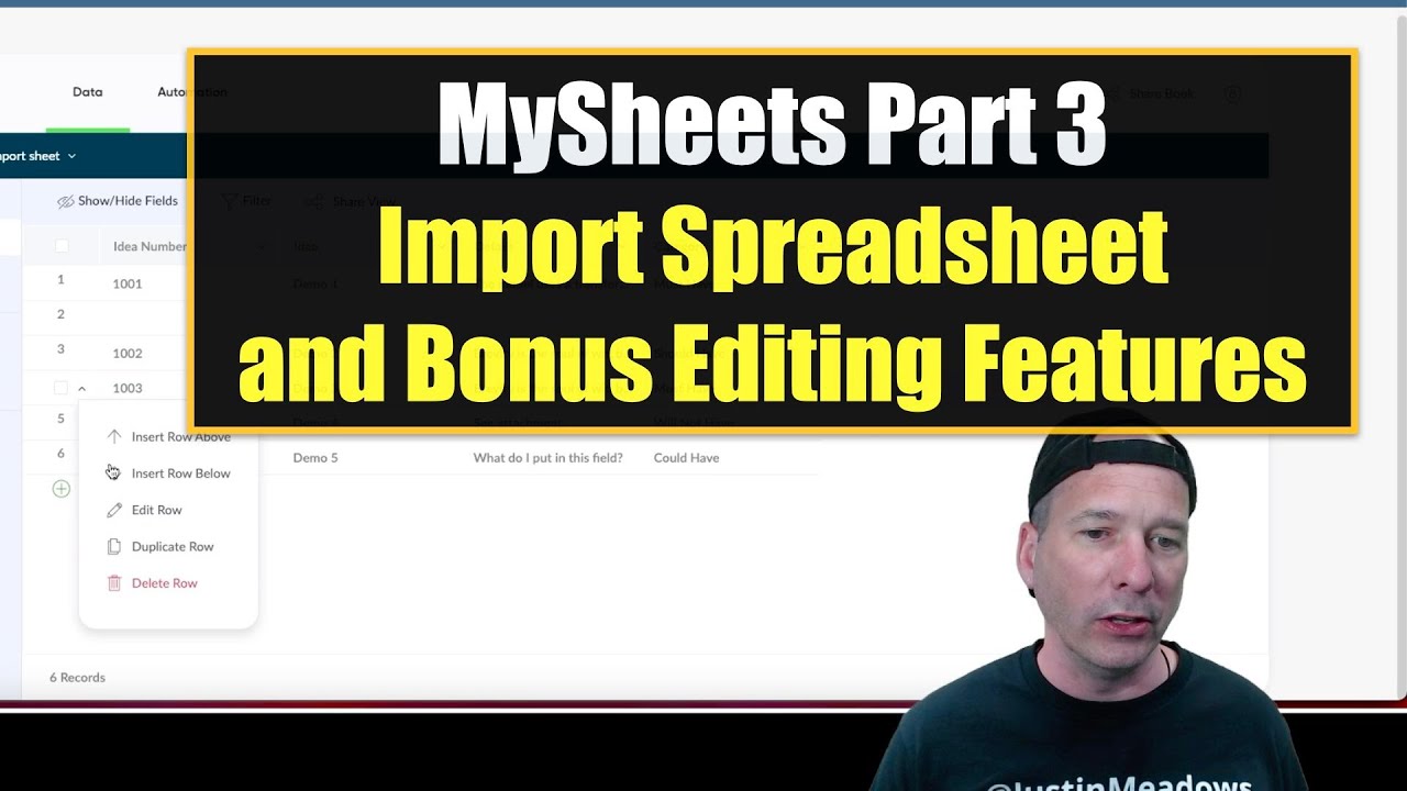 MySheets Part 3 - Spreadsheet Import and Bonus Features
