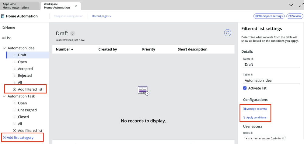 Workspace for a custom app: basic things you want to do