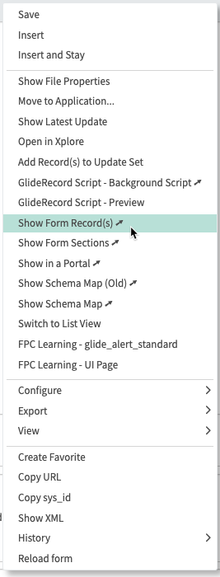 "Show Form Record(s)" Tool