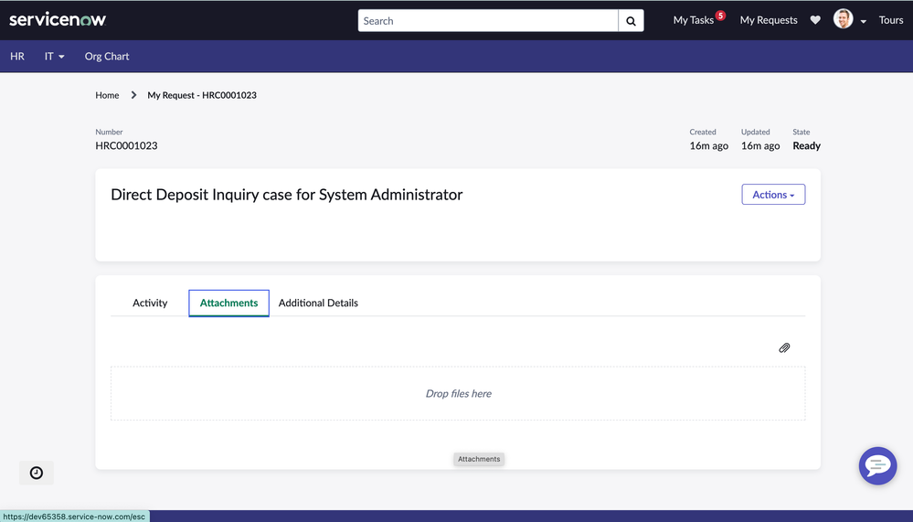 Hide a Tab on Standard Ticket Page in Employee Center