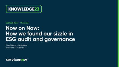 New Now on Now webinar: Now on Now: How we found our sizzle in ESG audit and governance