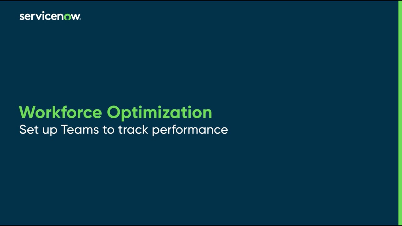 Workforce Optimization | Set up Teams to track performance