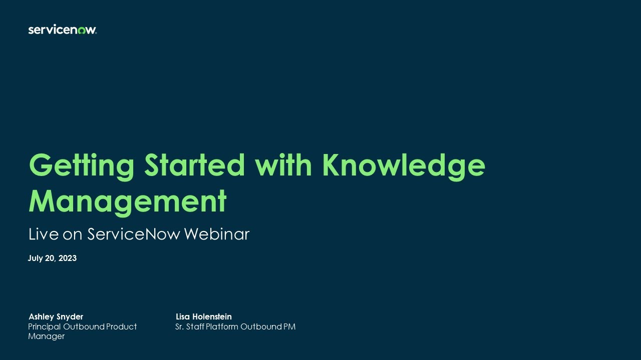 Platform Academy Session #39 - July 20, 2023 - Getting Started with Knowledge Management, Part 2