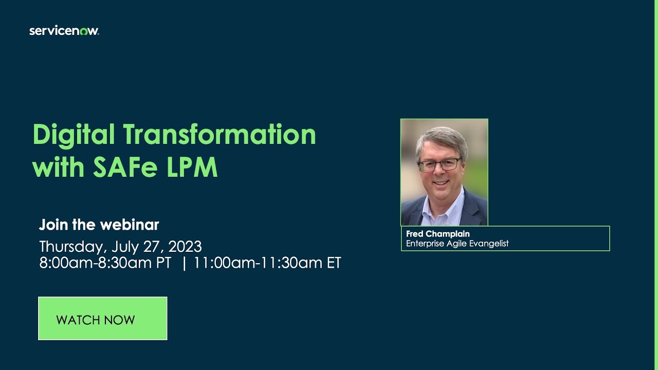 Last Thursday's with SPM : Digital Transformation with SAFe LPM