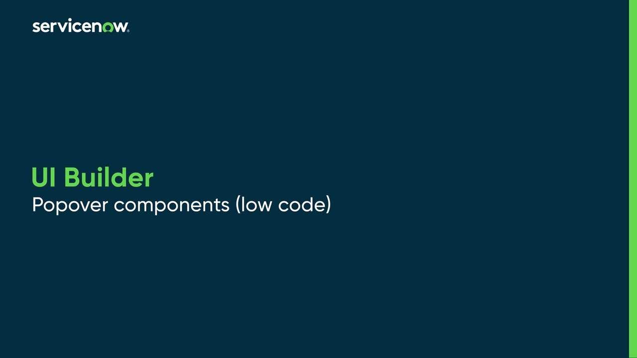 UI Builder | Popover components (low code)