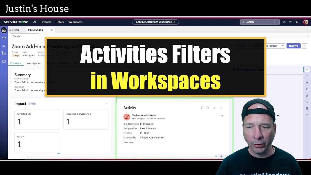 Workspace Activities Filters