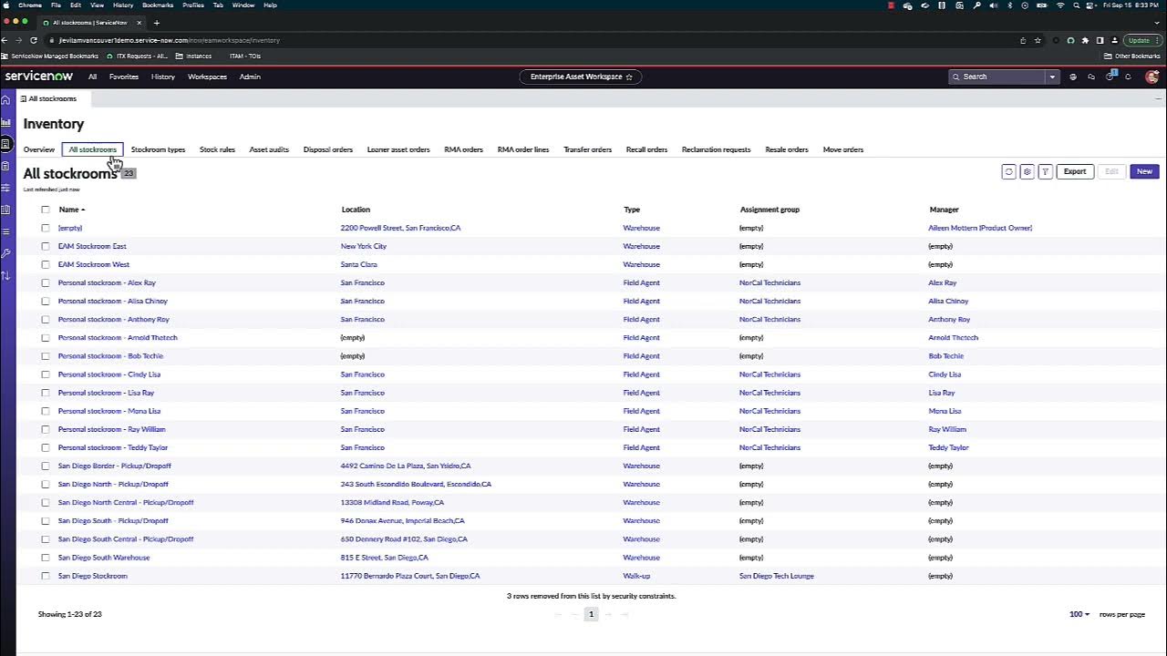 Technology Workflows Vancouver Release EAM Stockroom UX Update and Location Hierarchy