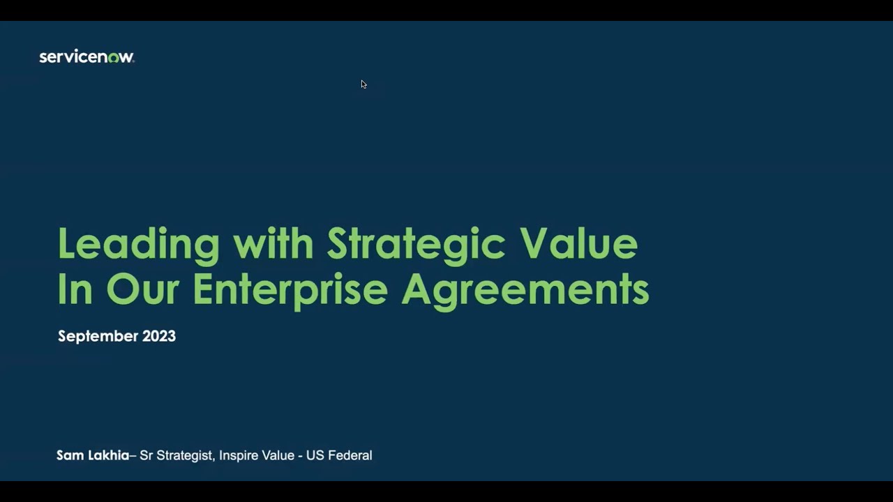ServiceNow Federal Tech Talk: Driving Agency-wide Outcomes with Enterprise-wide Partnerships