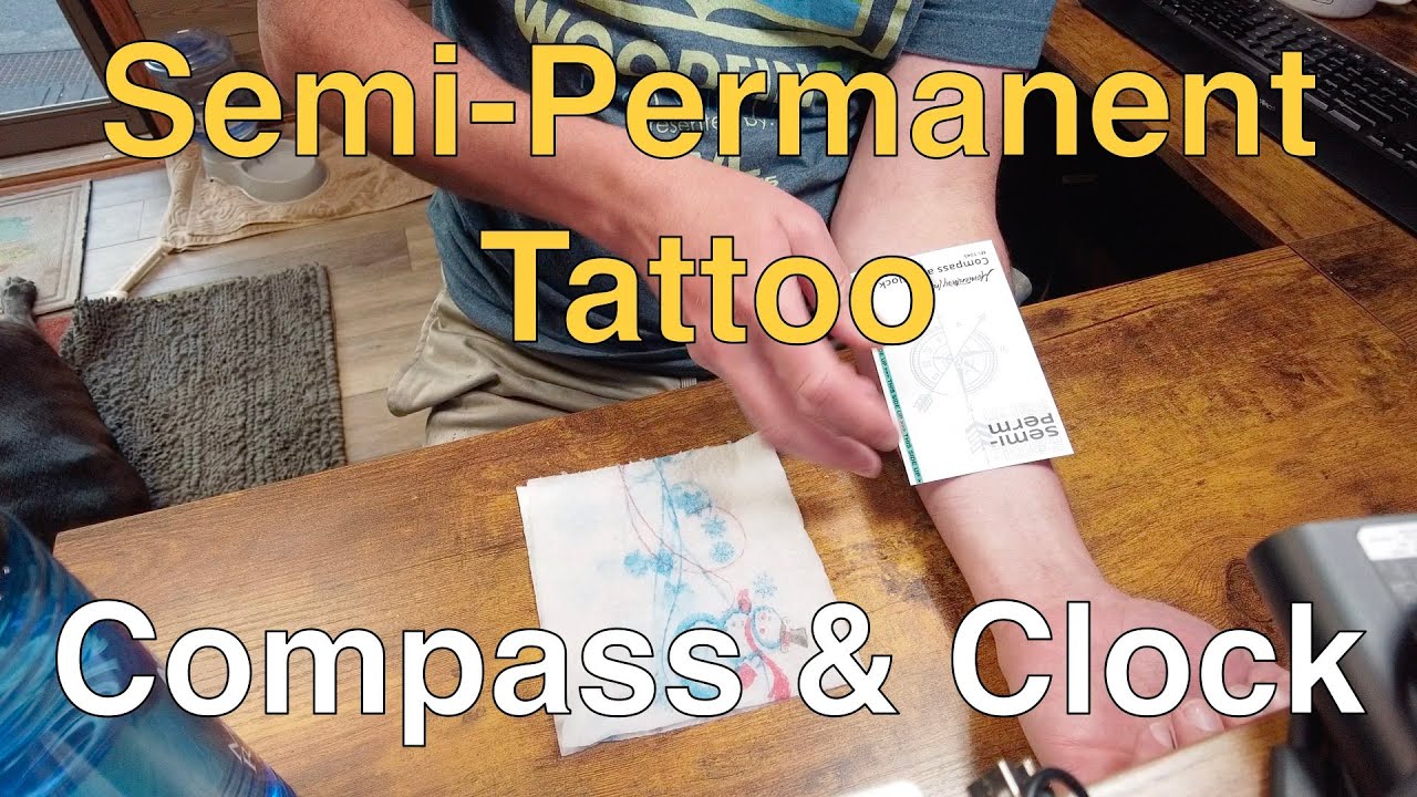 Compass and Clock - Semi-Permanent Tattoo Fun
