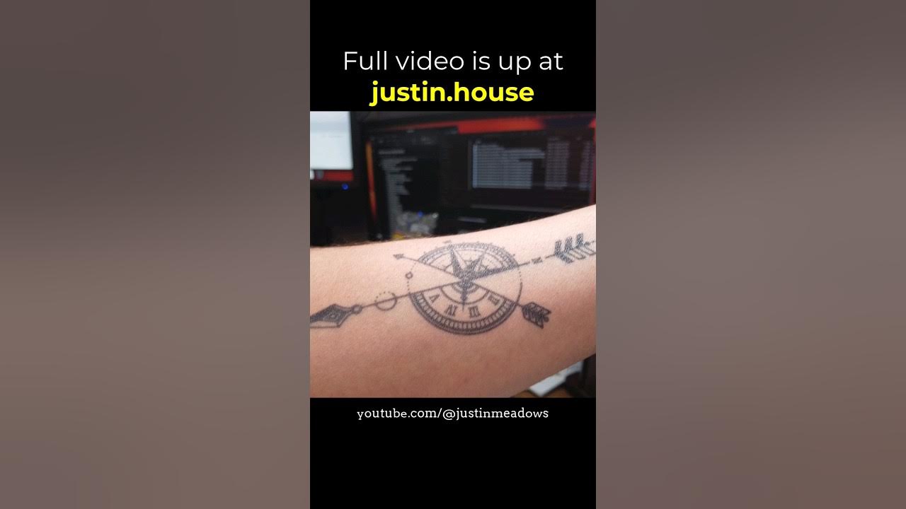 Compass and Clock - Semi-Permanent Tattoo Fun - short 🩳 #tattoo #semipermanent #bodyart