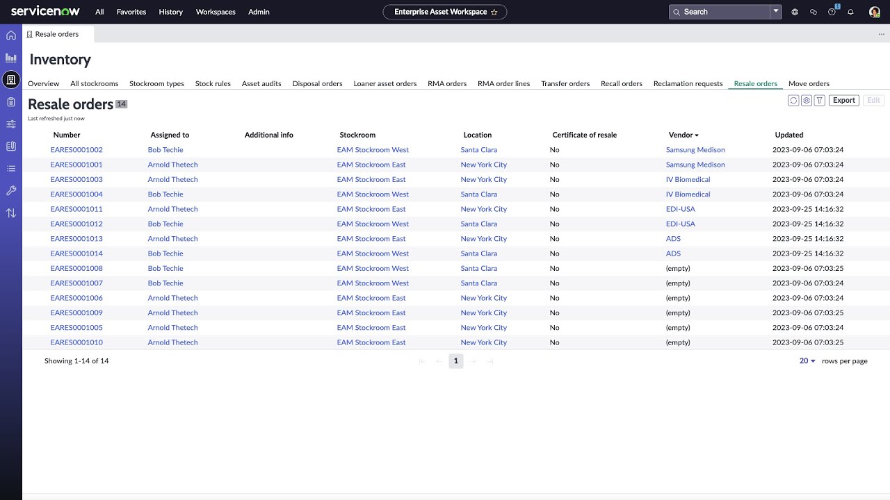 Enterprise Asset Management - Resale Order