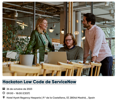 1º Hackaton Low Code de ServiceNow