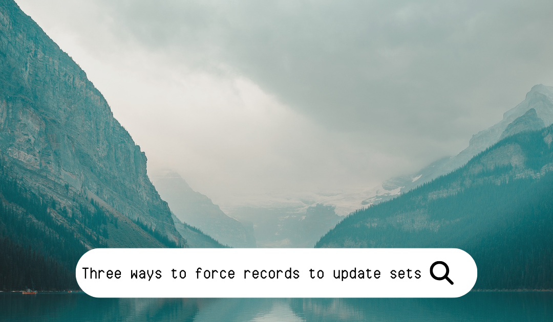 Force records to update sets