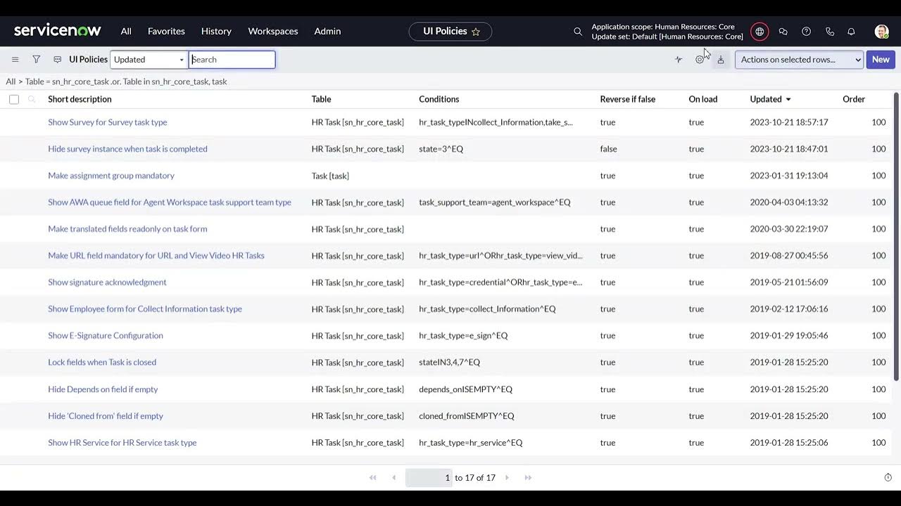 View responses to Collect Employee Input HR Task Type in ServiceNow HRSD