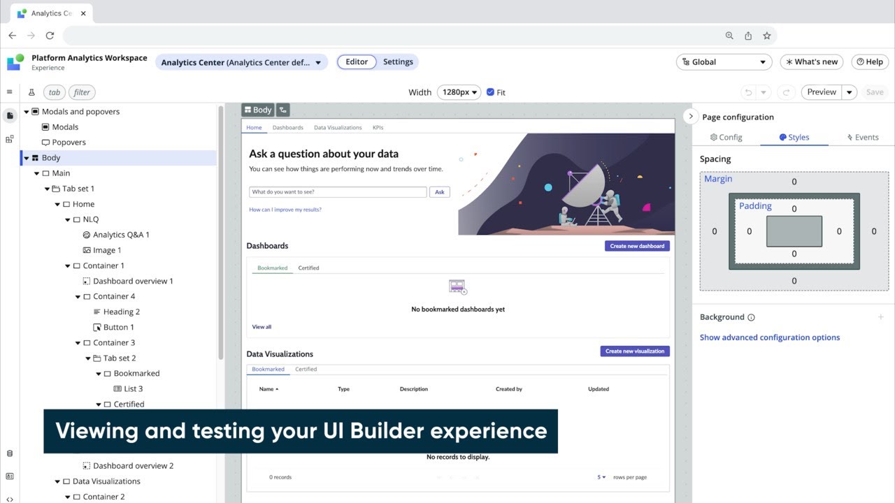 UI Builder | View and test your experience