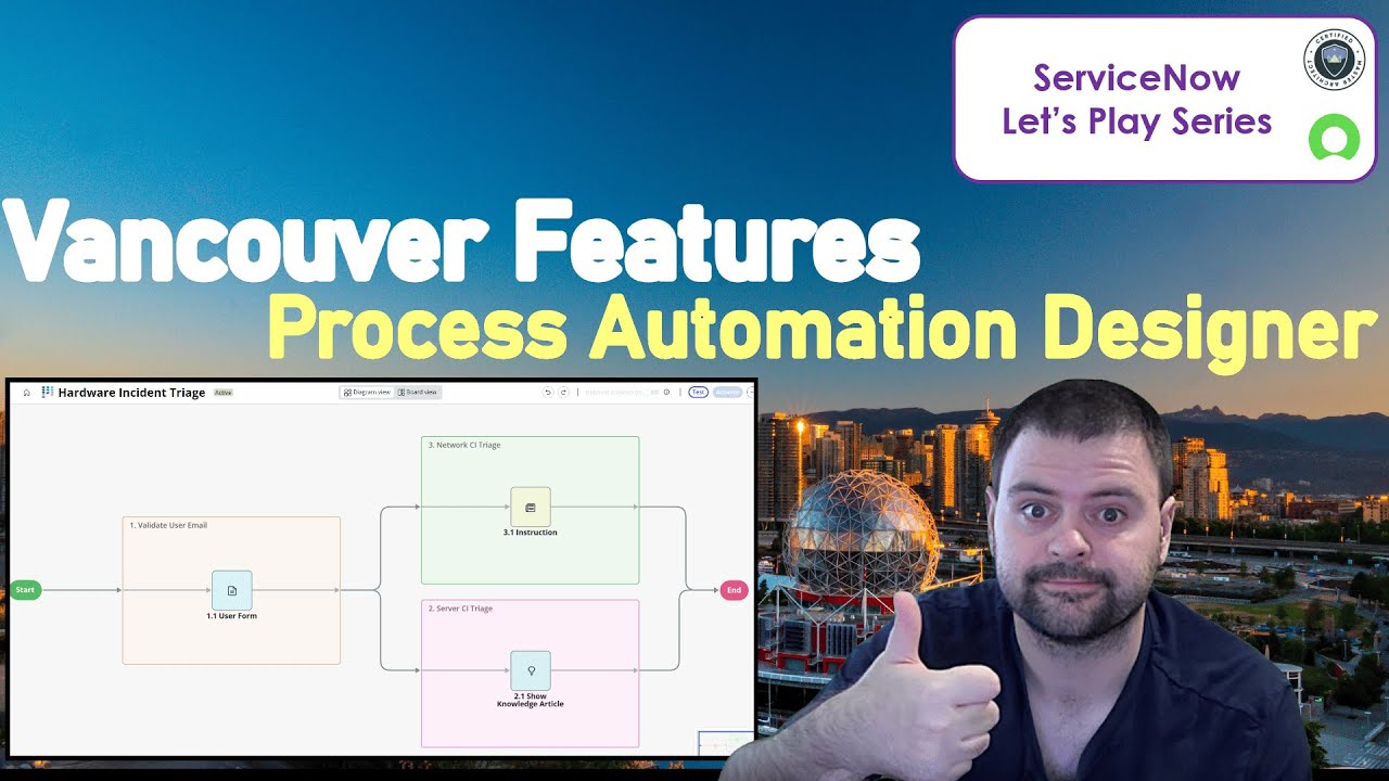 I explore the new Process Automation Designer features in ServiceNow Vancouver Release