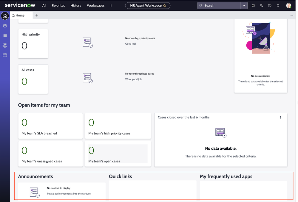 QuickLinks/Announcement/MyFrequently used apps configurations on Configurable AWS