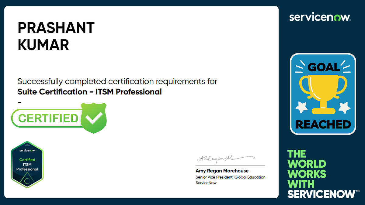 Suite Certification — ITSM Professional
