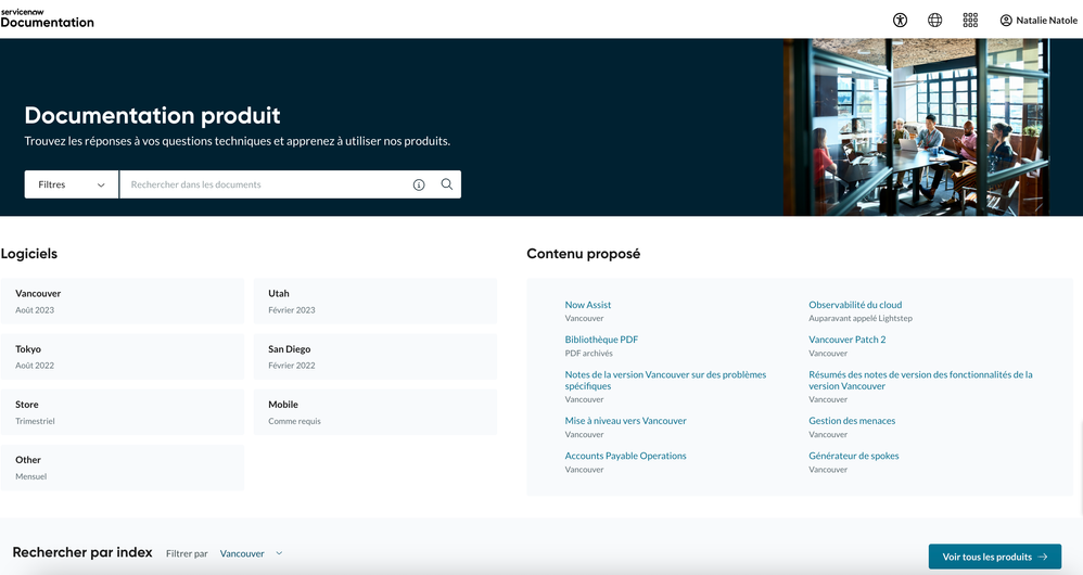Documentation pour la version Vancouver