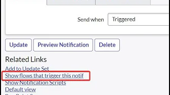 Find Flows and Subflows that send a notification in Servicenow