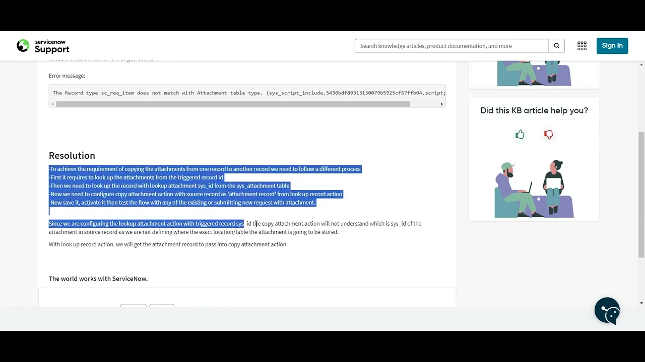 Copying Attachments from Inbound Emails to Records in ServiceNow Flow Designer
