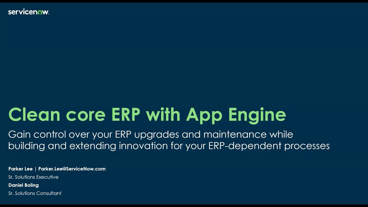 ServiceNow Federal Tech Talk: Assist with ERP Cloud Migration and Modernization