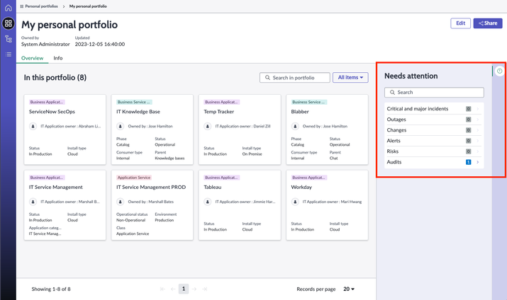 Configure Needs Attention attributes in Digital Portfolio Management (DPM)