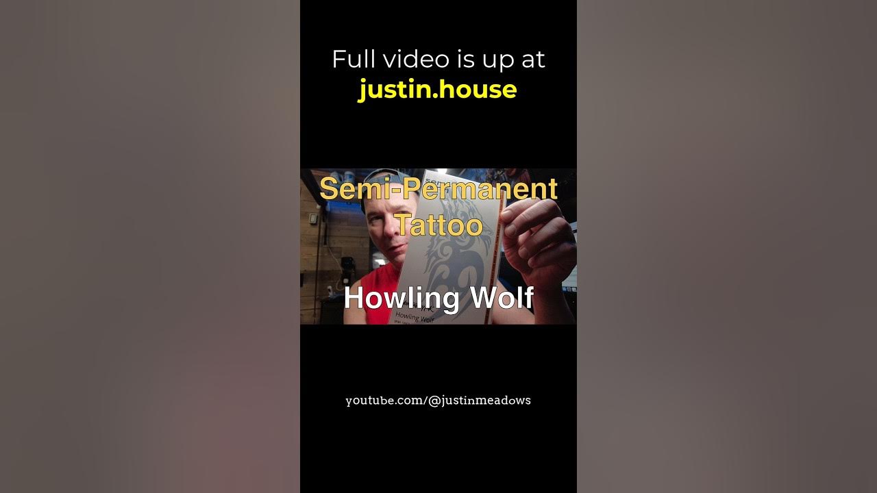 Howling Wolf - Semi-Permanent Tattoo Fun - short 🩳 #tattoo #semipermanent #bodyart