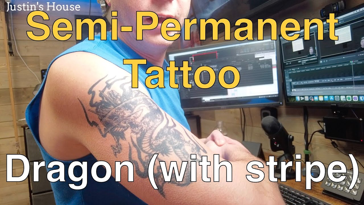 Dragon (with stripe) - Semi-Permanent Tattoo Fun