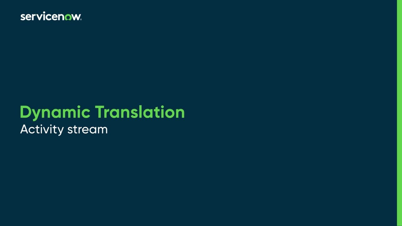 Dynamic Translation | Activity stream
