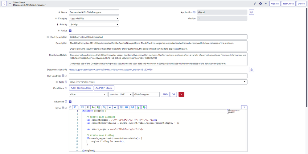 GlideEncrypter API not permitted beginning with the Xanadu release