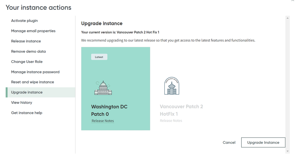 ServiceNow Washington DC Release