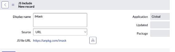 How to insert a JavaScript mask in ServiceNow on catalog item or record producer fields