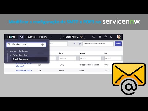Como modificar a configuração de SMTP e POP3 de uma instância de ServiceNow?