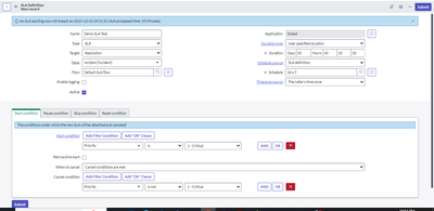 Create an SLA Which will apply on priority 1 (critical) incident.