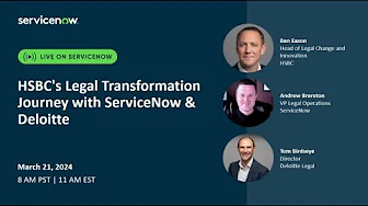 HSBC's Legal Transformation Journey with ServiceNow and Deloitte