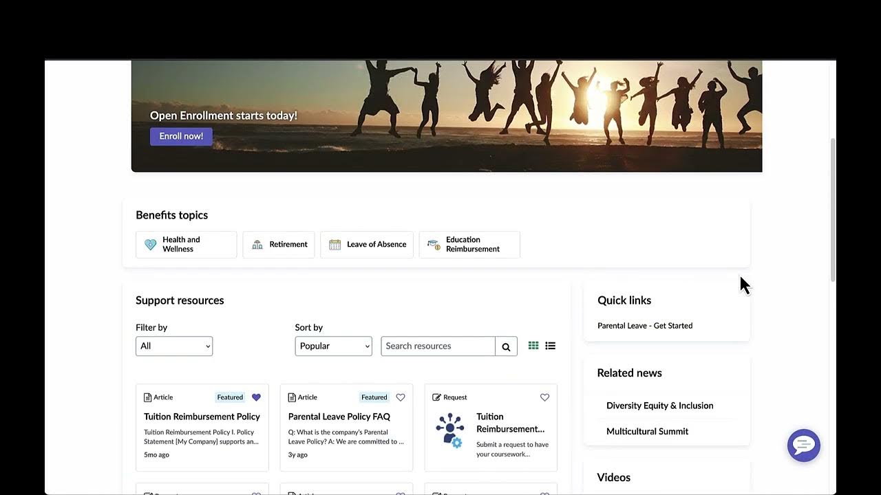 ServiceNow Employee Center App Launcher